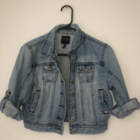Blue cropped jean jacket - Picture 2 of 6